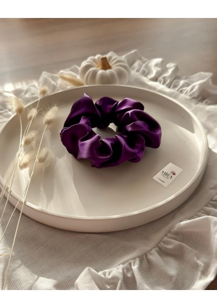 Kadın Saten Toka - Mor Tutku – Tekli Lüks Lastik Model Scrunchie fiyatları