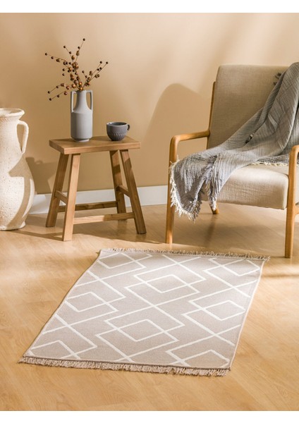 Yeni Sezon Desenli Çift Taraflı Püsküllü Kilim 80X150 cm