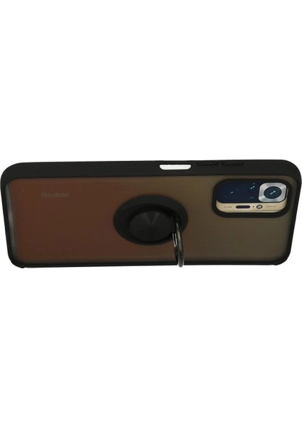 Xiaomi Redmi Note 10 Kılıf Montreal Yüzüklü Silikon Kapak - Siyah modelleri