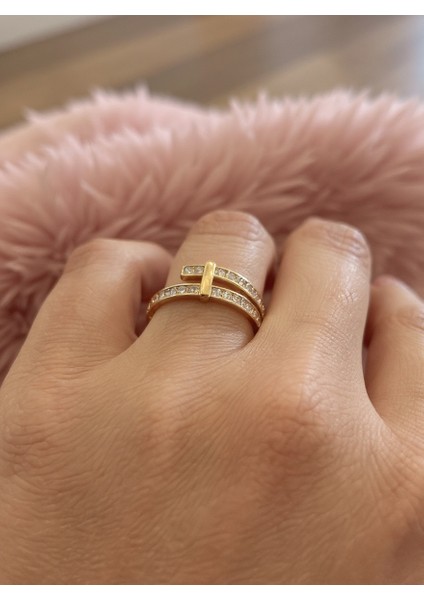 Ayarlanabilir Çelik Twin Bar Yüzük – Gold Renk / Urban Chic Collection fiyatları