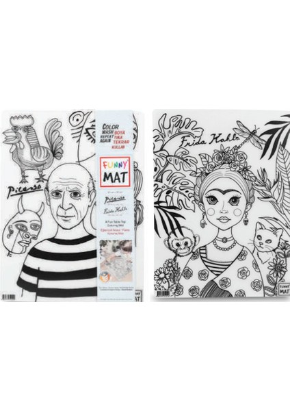 Funny Mat - Pablo Pıcasso ve Frıda Kahlo 25 x 35 cm
