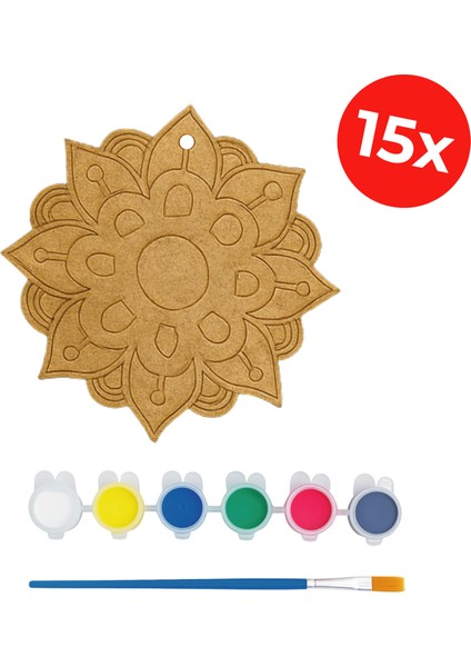 Ahşap Toplu Mandala Etkinlik Seti - Mandala Set - Ahşap Boyama Etkinlik
