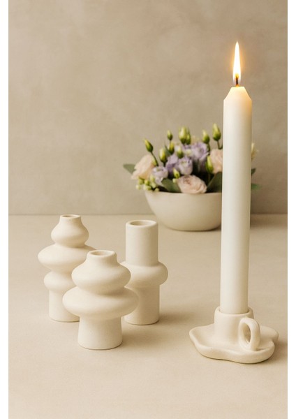 Dekoratif Mini Vazo ve Şamdan Seti – Modern Minimal Tasarım