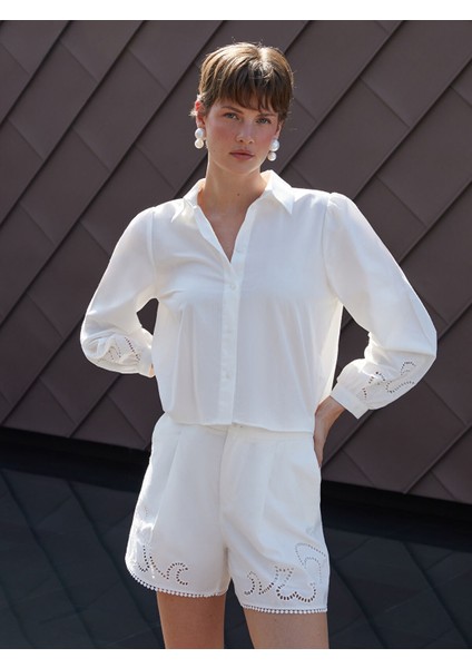 Yeni Sezon Ajurlu Brode Kadın Şort