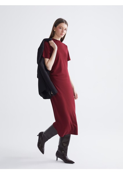 Yeni Sezon Dik Yaka Büzgülü Elbise