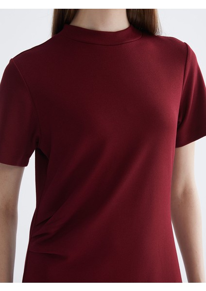 Yeni Sezon Dik Yaka Büzgülü Elbise modelleri