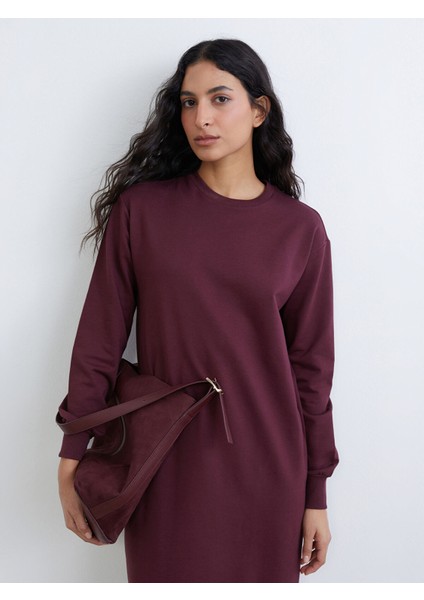 Yeni Sezon Bisiklet Yaka Sweat Elbise