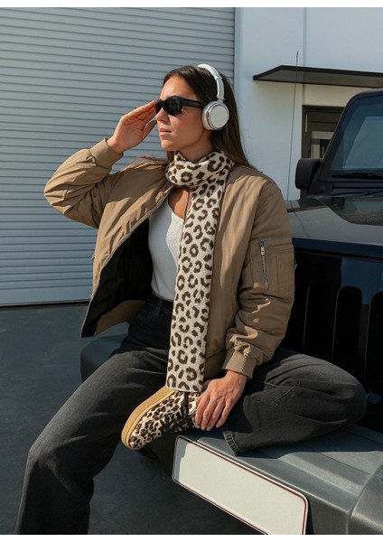 Kadın Leopar Desenli Çift Taraflı Triko Atkı fiyatları