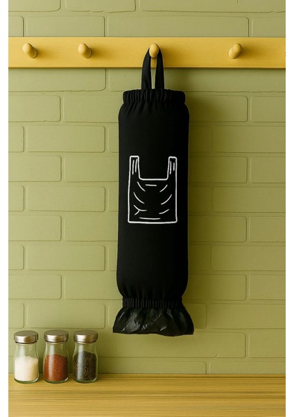 Poşetlik, Poşet Torbası – Alt Üst Lastikli Mutfak Poşet Düzenleyici, Poşet Organizeri Siyah