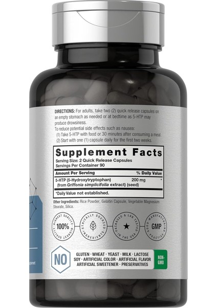 Horbäach 5-Htp Hydroxytryptophan Griffonia Simplicifolia 200MG 180 Caps modelleri