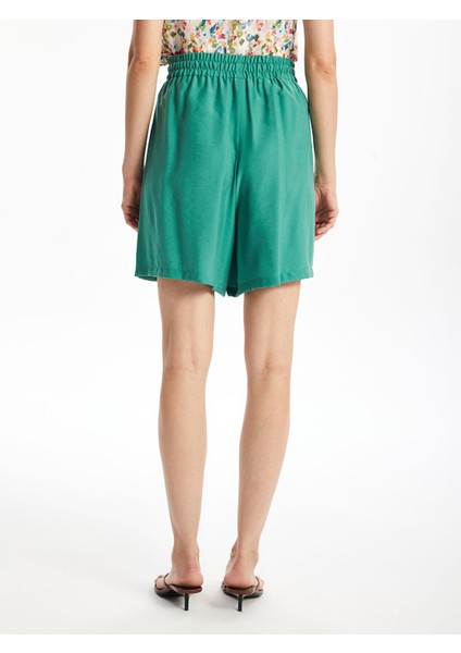 Yeni Sezon Kadın Beli Lastikli Düz Şort fırsatları