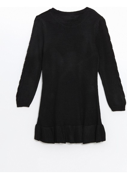 Yeni Sezon Bisiklet Yaka Kız Çocuk Triko Elbise modelleri