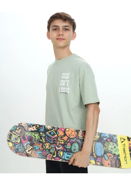 Baskılı Oversize Unısex Çocukt-Shirt