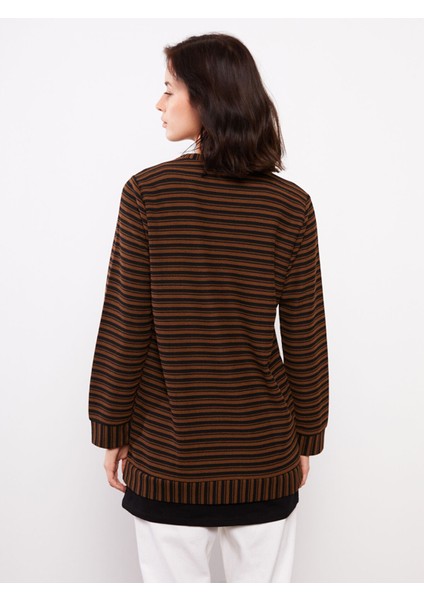 Yeni Sezon Bisiklet Yaka Çizgili Uzun Kollu Oversize Kadın Tunik indirimleri