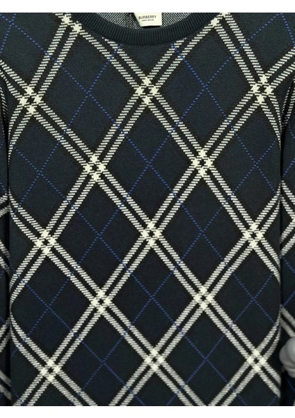 Lacivert Desenli Erkek Triko Kazak - Burberry Özel Seri Ürün fiyatları