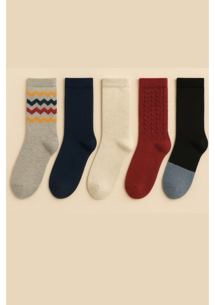 Kadın Sürpriz 5'li Soket Çorap Seti – Karışık Renk & Desen modelleri