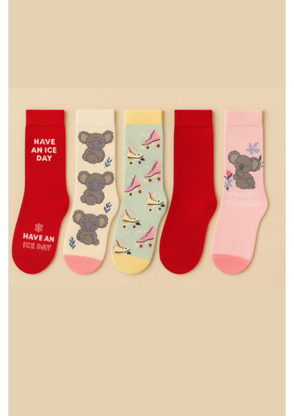 Kadın Sürpriz 5'li Soket Çorap Seti – Karışık Renk & Desen fırsatları