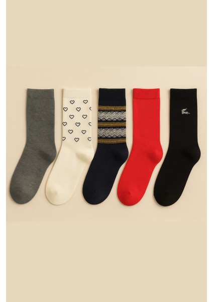 Kadın Sürpriz 5'li Soket Çorap Seti – Karışık Renk & Desen indirimleri