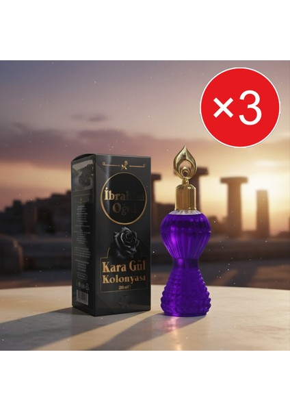 Ibrahim Oğul Ibrahim Oğul Karagül Kolonyası 200 ml Kristal Şişe 3 Adet – Doğal Gül Aroması