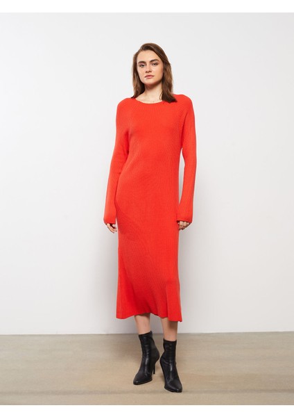 Yeni Sezon Bisiklet Yaka Düz Uzun Kollu Triko Elbise fiyatları