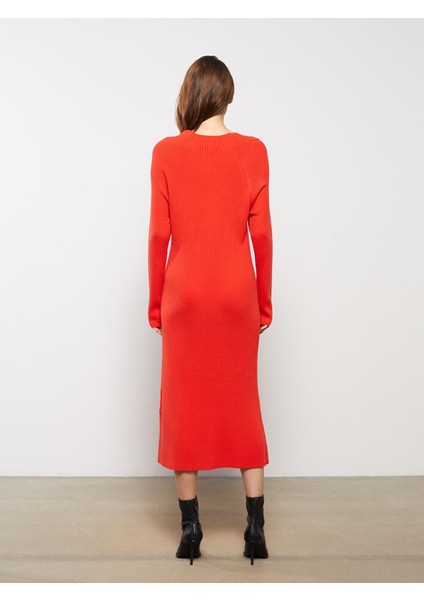 Yeni Sezon Bisiklet Yaka Düz Uzun Kollu Triko Elbise indirimleri