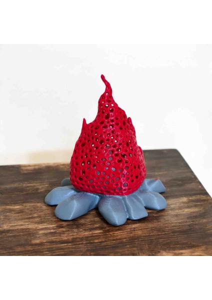 Yenilikçi 3D Printer Alev Lambası - Kırmızı Pembe Modern Abajur - Uzun Ömürlü LED Teknolojisi fiyatları