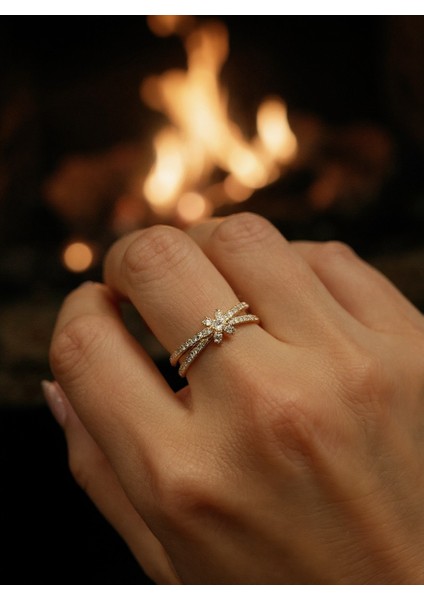 Ayarlanabilir Çelik Stella Bloom Yüzük – Gold Renk / Blooming Elegance Collection