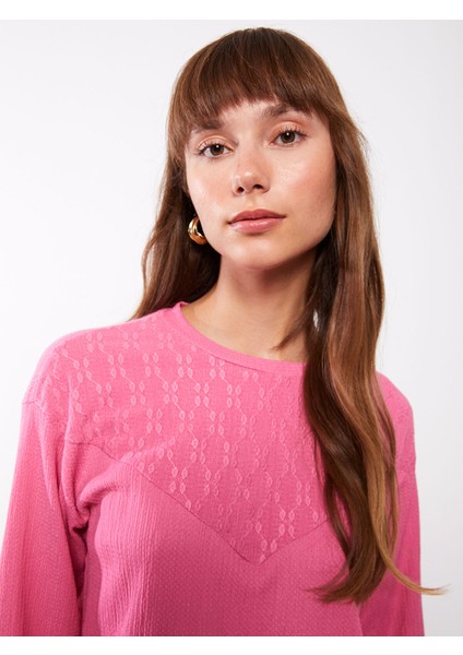 Yeni Sezon Bisiklet Yaka Nakışlı Uzun Kollu Kadın Tunik modelleri