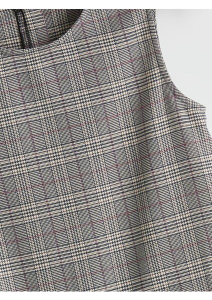 Yeni Sezon Bisiklet Yaka Ekose Kız Çocuk Elbise modelleri