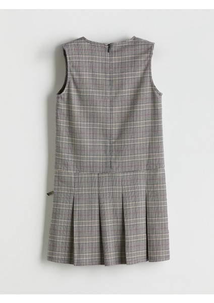 Yeni Sezon Bisiklet Yaka Ekose Kız Çocuk Elbise fırsatları