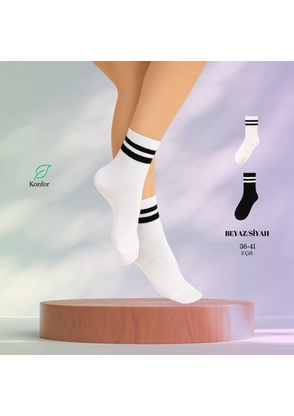 Premium Karışık 3’lü Kadın Kolej Çorap Seti - Rahat ve Şık Kullanım