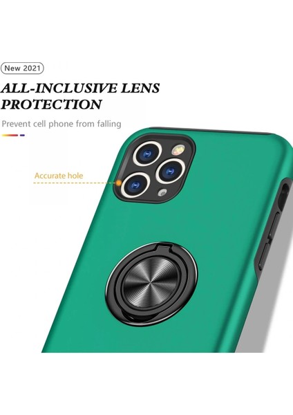iPhone 11 Pro Max Kılıf Elit Yüzüklü Kapak - Yeşil fırsatları