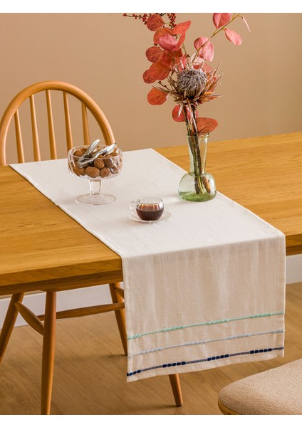 Yeni Sezon Çizgi Nakışlı Runner 45X150 cm