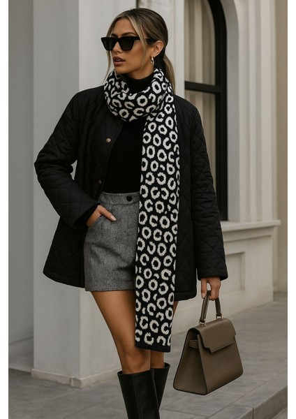 Kadın Leopar Desenli Çift Taraflı Triko Atkı fiyatları