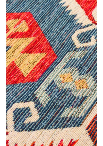 Ürgüp 06 Red %100 Pamuk ile Üretilen Etnik Desenlere Sahip Yıkanabilir Çift Taraflı Ince Yıkanabilir Kilim indirimleri