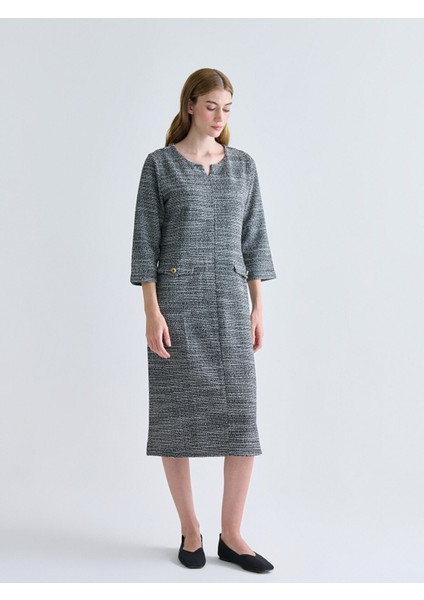 Yeni Sezon Kaçık Yaka A Kesim Elbise