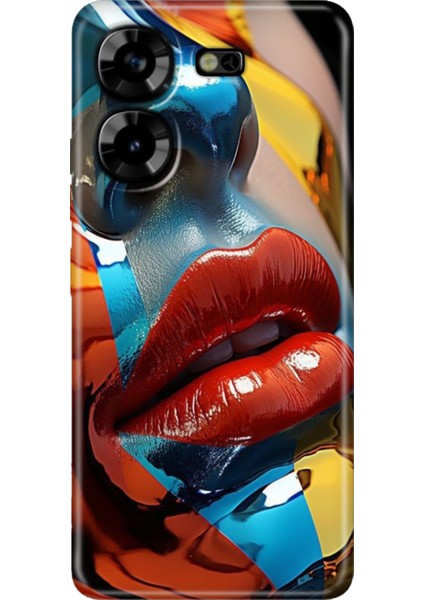 Tecno Pova 5 Kılıf Renkli Esnek Silikon Makyaj