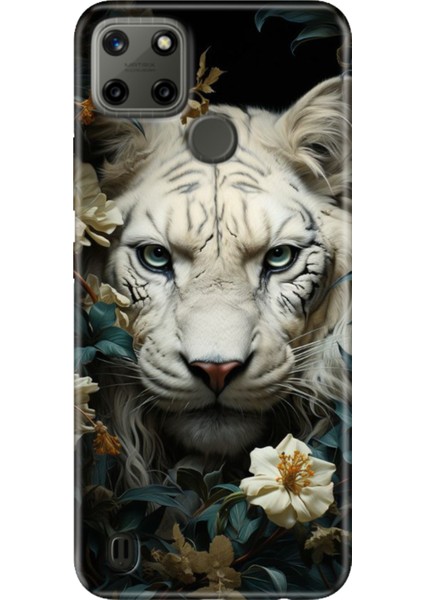 Realme C21Y - Realme C25Y Kılıf Desenli Kapak Renkli Tpu Uv Aslan