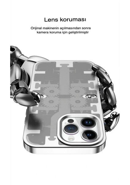 iPhone 13 Pro Kılıf Mekanik Bumper Kapak - Gümüş fiyatları