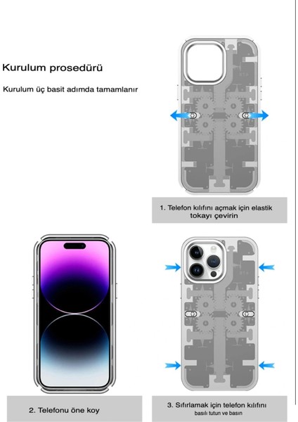 iPhone 13 Pro Kılıf Mekanik Bumper Kapak - Gümüş fırsatları
