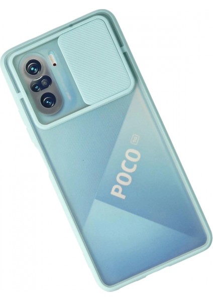 Xiaomi Poco F3 Kılıf Palm Buzlu Kamera Sürgülü Silikon - Turkuaz fiyatları