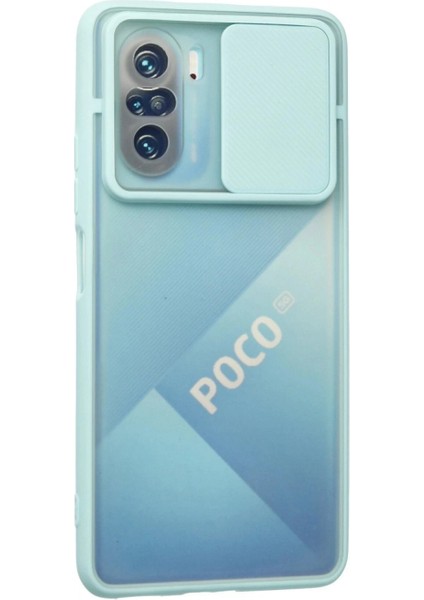 Xiaomi Poco F3 Kılıf Palm Buzlu Kamera Sürgülü Silikon - Turkuaz modelleri