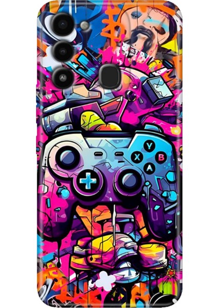 Tecno Spark 8c Kılıf Renkli Temalı Tecno 8c Silikon Gamer