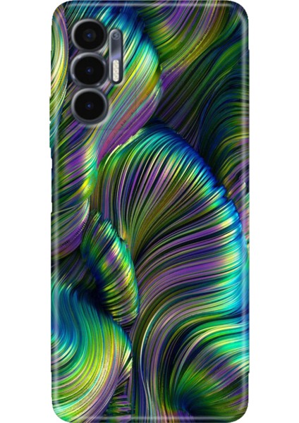 Tecno Pova 3 Kılıf (LF7N) Uyumlu Renkli Baskı Desen Esnek Silikon Holographic