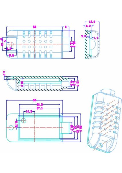Ak-N-22 Mini Plastik Sensör Kutusu Elektronik Devre Kutusu Beyaz