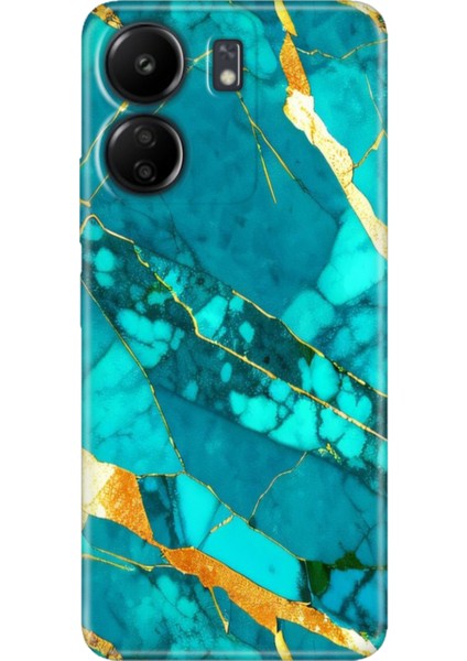 Xiaomi Redmi 13C - Poco C65 Kılıf Renkli Esnek Silikon Prag Mermer