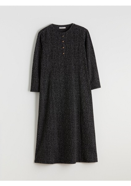 Yeni Sezon Bisiklet Yaka Desenli A Kesim Elbise indirimleri