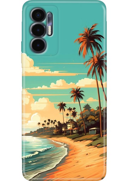 Tecno Pova 3 Kılıf (LF7N) Uyumlu Renkli Baskı Desen Esnek Silikon Malibu