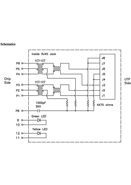 Trafolu RJ45 Ethernet Soketi HY911108H