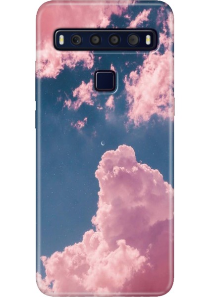 Tcl 10L Kılıf Baskılı 6.53" Silikon Renkli Resimli Arka Kapak Pembe Bulut
